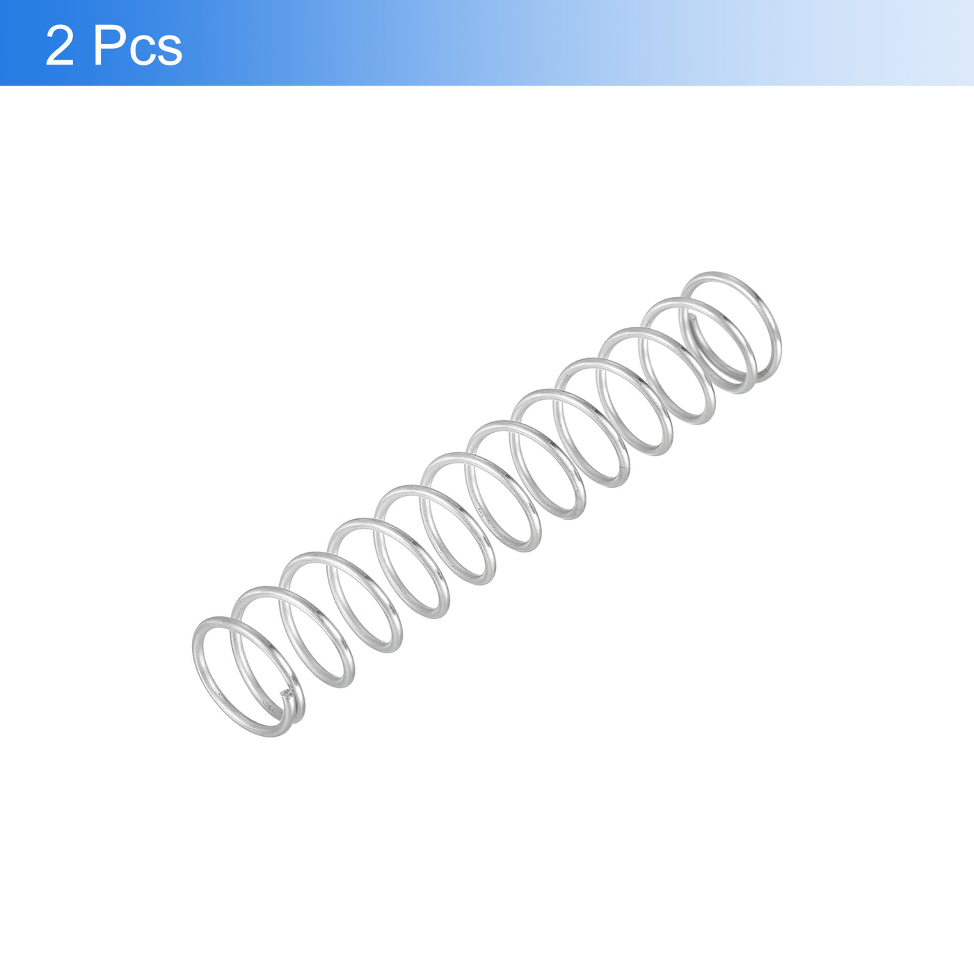 uxcell Uxcell 2Pcs 304 Stainless Steel Compression Springs, 1.6mm x 18mm x 100mm, Silver