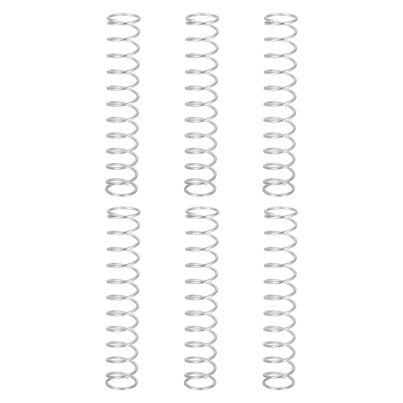 uxcell Uxcell 6Pcs 304 Stainless Steel Compression Springs, 1.6mm x 18mm x 100mm, Silver