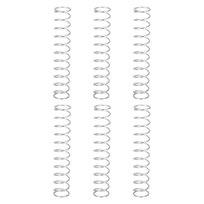 Harfington Uxcell 6Pcs 304 Stainless Steel Compression Springs, 1.6mm x 18mm x 100mm, Silver