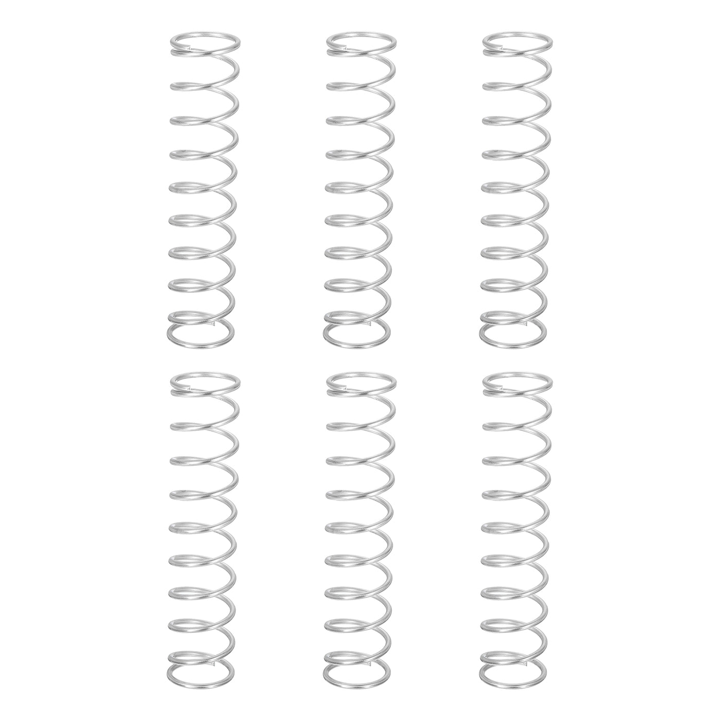 uxcell Uxcell 6Pcs 304 Stainless Steel Compression Springs, 1.6mm x 18mm x 80mm, Silver