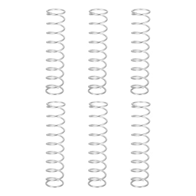 Harfington Uxcell 6Pcs 304 Stainless Steel Compression Springs, 1.6mm x 18mm x 80mm, Silver