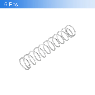 Harfington Uxcell 6Pcs 304 Stainless Steel Compression Springs, 1.6mm x 18mm x 90mm, Silver