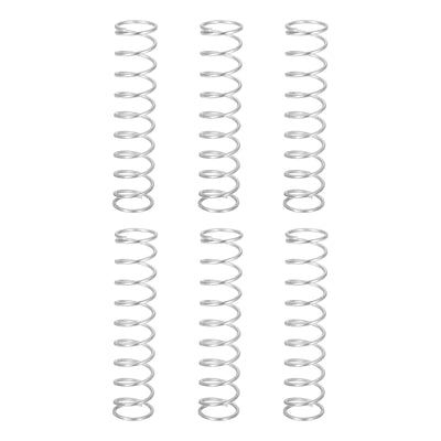 Harfington Uxcell 6Pcs 304 Stainless Steel Compression Springs, 1.6mm x 18mm x 90mm, Silver