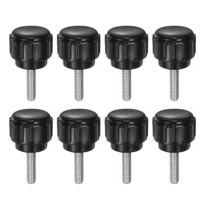 Harfington Uxcell 8pcs Knurled Clamping Knobs M3 x 12mm Zinc Plated Carbon Steel Thread 14mm Head