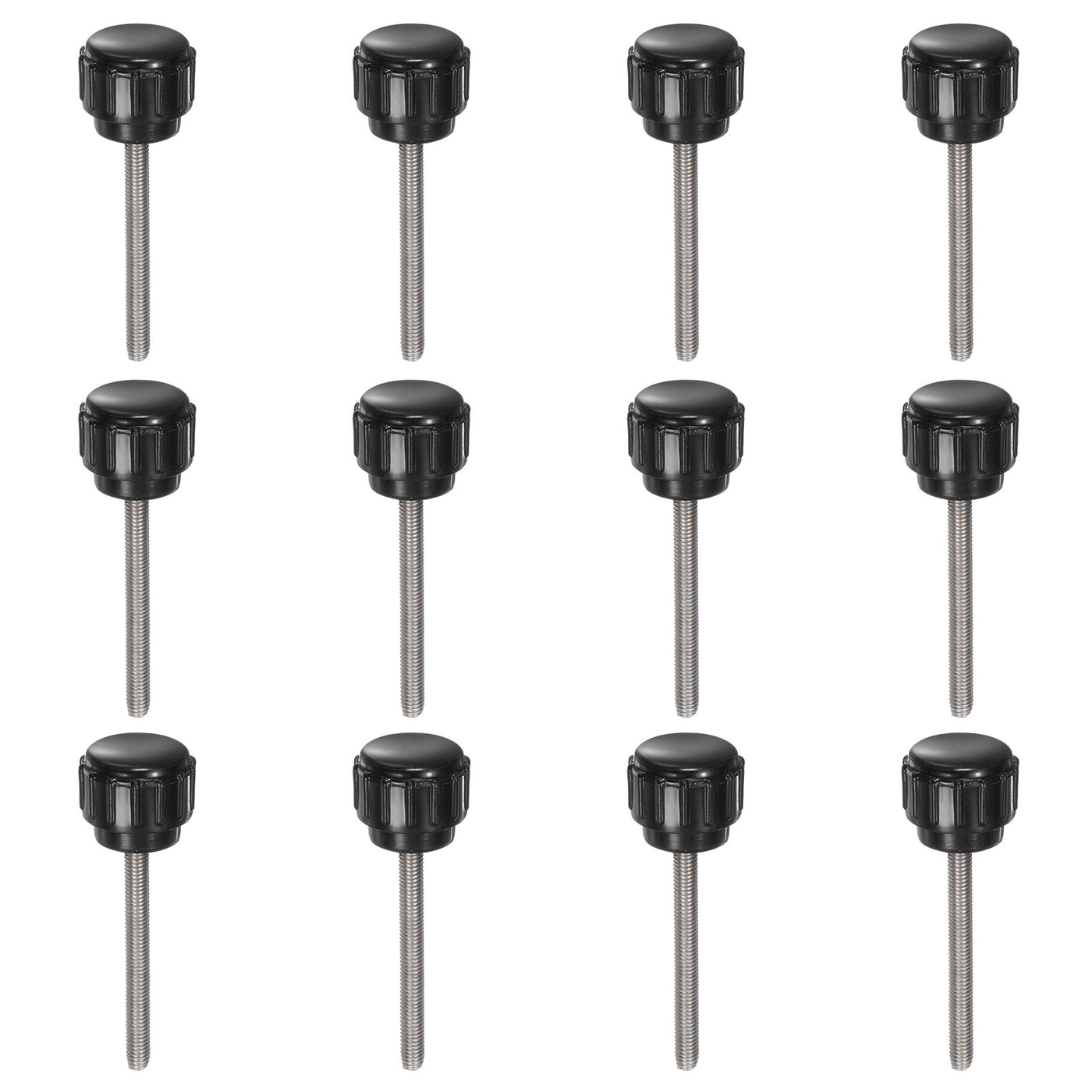 uxcell Uxcell 12pcs Knurled Clamping Knobs M3 x 30mm 304 Stainless Steel Thread 14mm Head