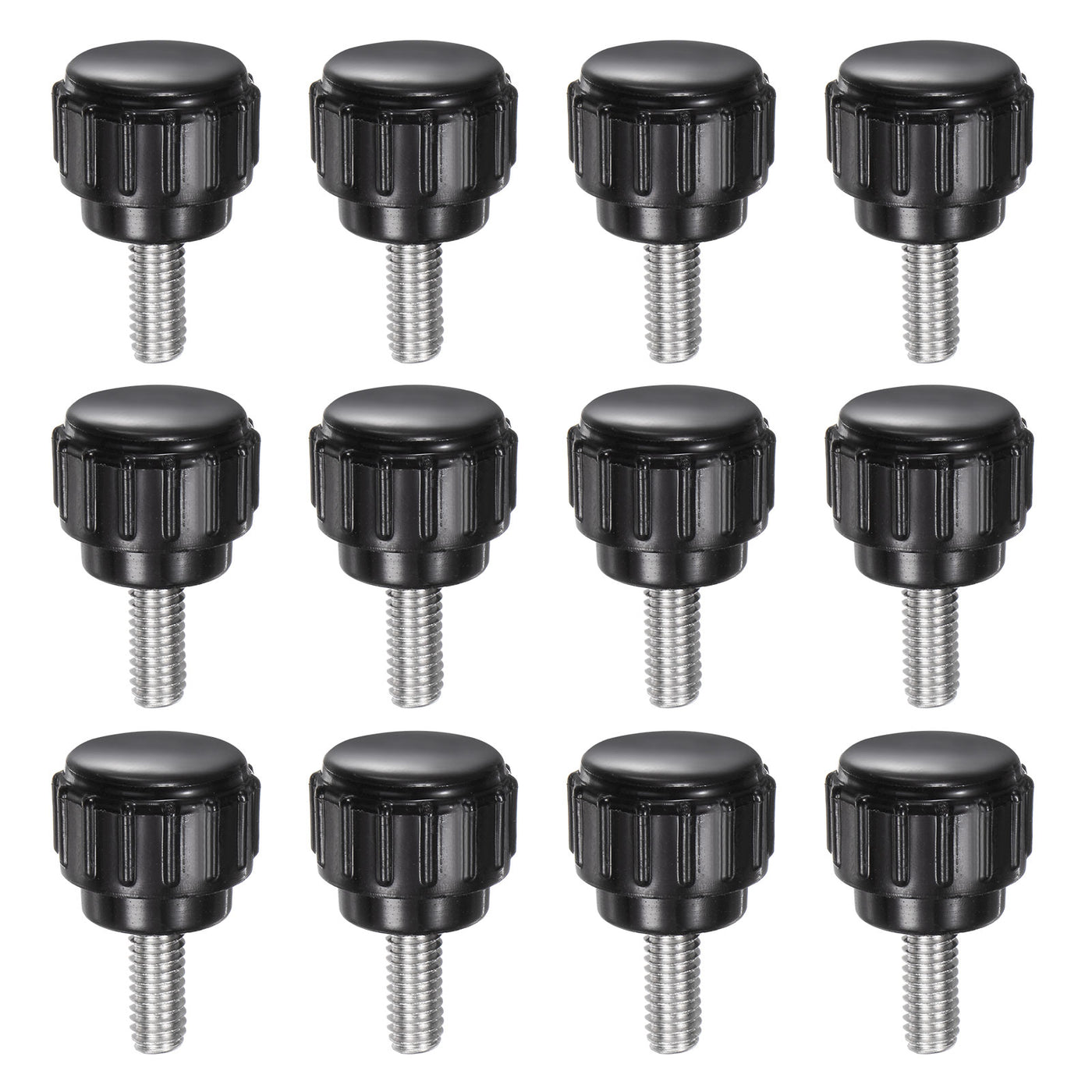 uxcell Uxcell 12pcs Knurled Clamping Knobs M4 x 10mm 304 Stainless Steel Thread 14mm Head