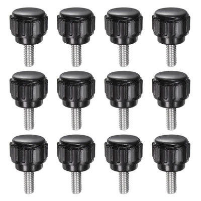 Harfington Uxcell 12pcs Knurled Clamping Knobs M4 x 10mm 304 Stainless Steel Thread 14mm Head