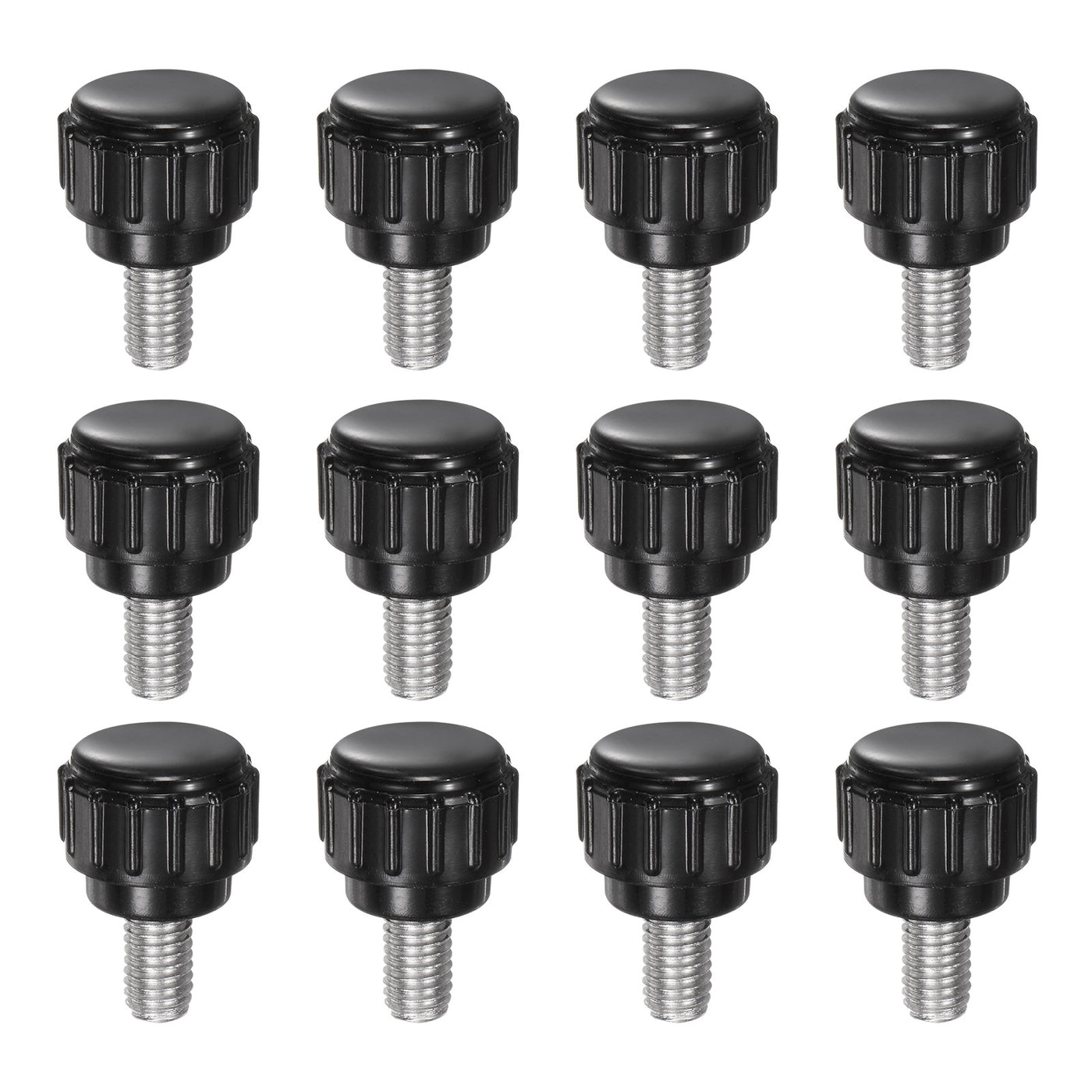 uxcell Uxcell 12pcs Knurled Clamping Knobs M5 x 8mm 304 Stainless Steel Thread 14mm Head