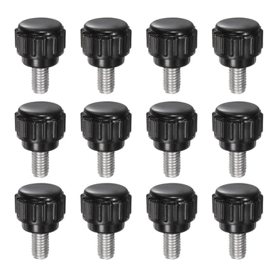 Harfington Uxcell 12pcs Knurled Clamping Knobs M5 x 8mm 304 Stainless Steel Thread 14mm Head