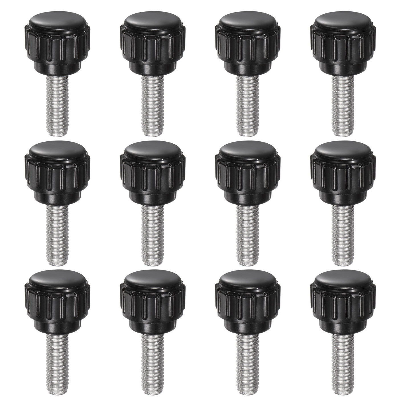 uxcell Uxcell 12pcs Knurled Clamping Knobs M5 x 16mm 304 Stainless Steel Thread 14mm Head