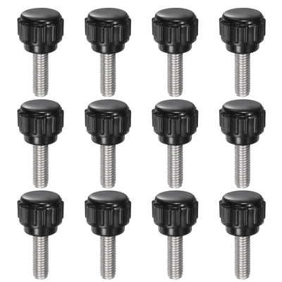 Harfington Uxcell 12pcs Knurled Clamping Knobs M5 x 16mm 304 Stainless Steel Thread 14mm Head