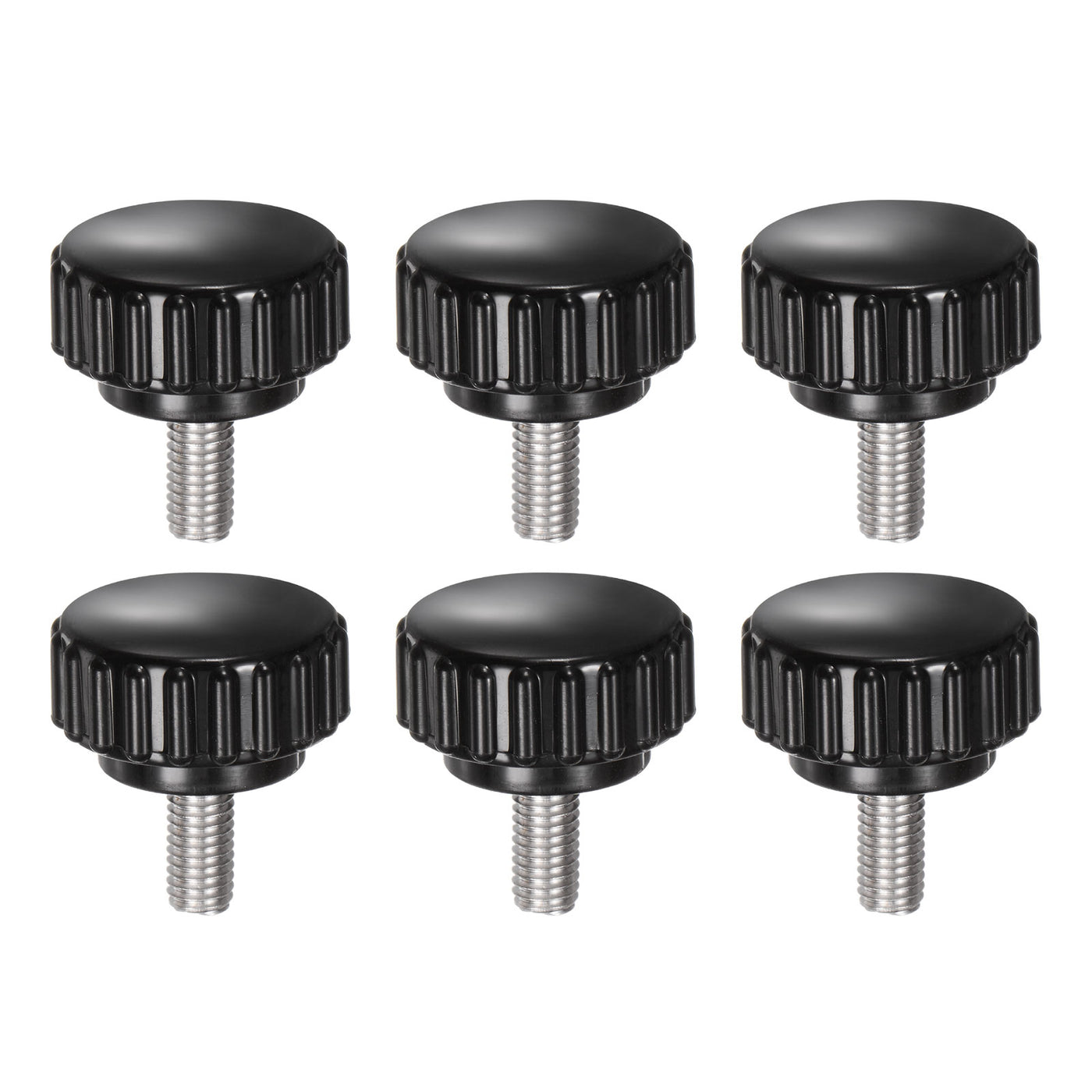 uxcell Uxcell 6pcs Knurled Clamping Knobs M5 x 16mm 304 Stainless Steel Thread 22mm Head