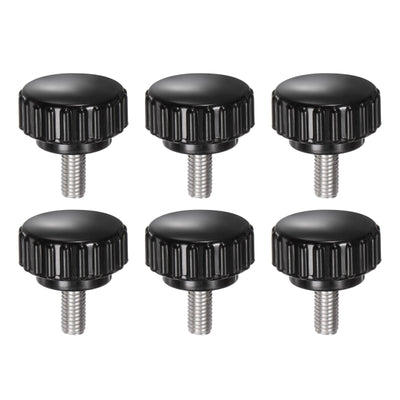 Harfington Uxcell 6pcs Knurled Clamping Knobs M5 x 16mm 304 Stainless Steel Thread 22mm Head