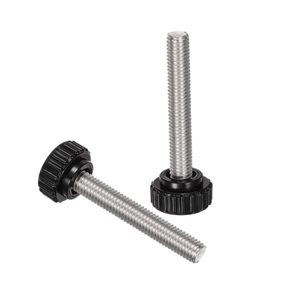 Harfington Uxcell 6pcs Knurled Clamping Knobs M8 x 55mm 304 Stainless Steel Thread 22mm Head