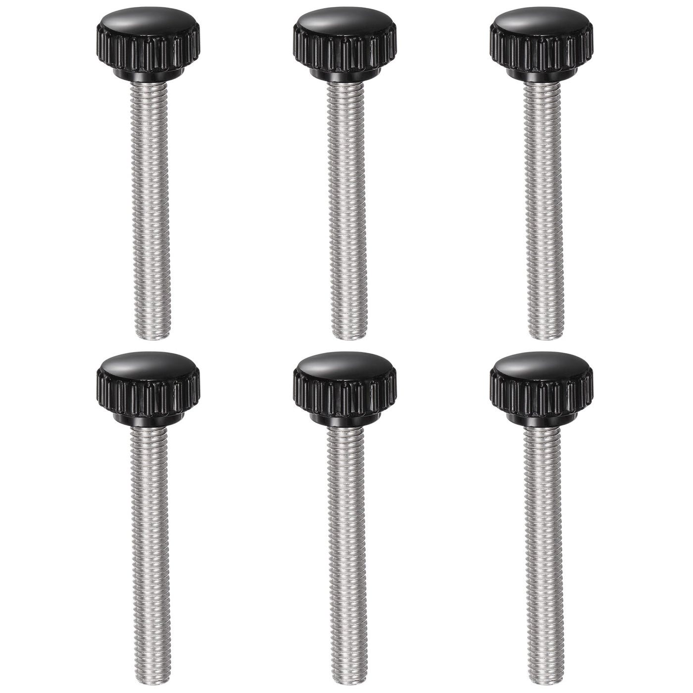 uxcell Uxcell 6pcs Knurled Clamping Knobs M8 x 55mm 304 Stainless Steel Thread 22mm Head