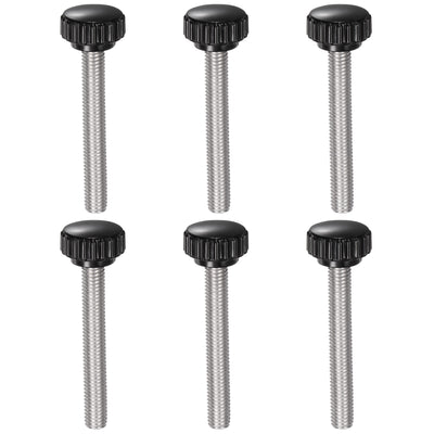 uxcell Uxcell 6pcs Knurled Clamping Knobs M8 x 55mm 304 Stainless Steel Thread 22mm Head