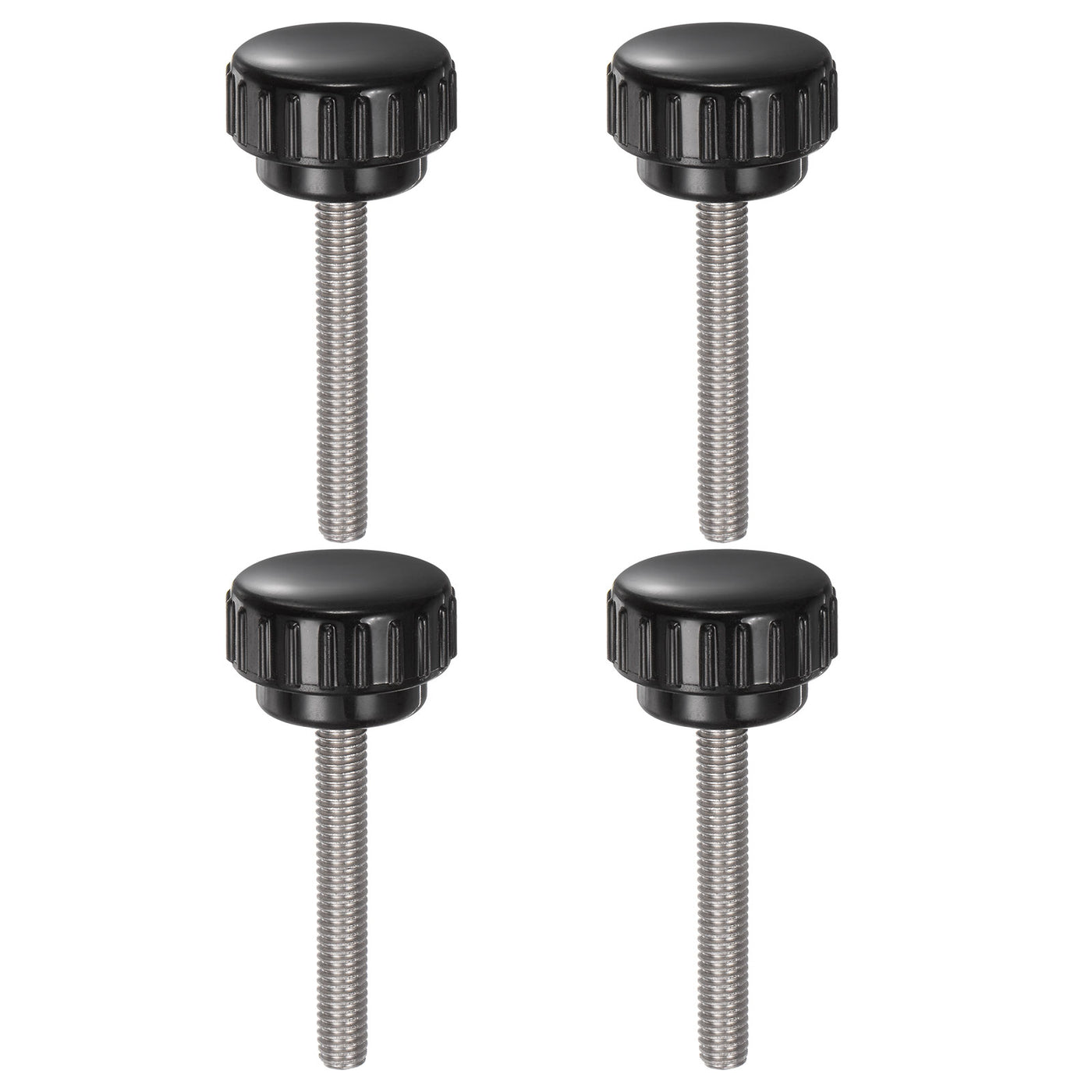 uxcell Uxcell 4pcs Knurled Clamping Knobs M6 x 40mm 304 Stainless Steel Thread 25mm Head