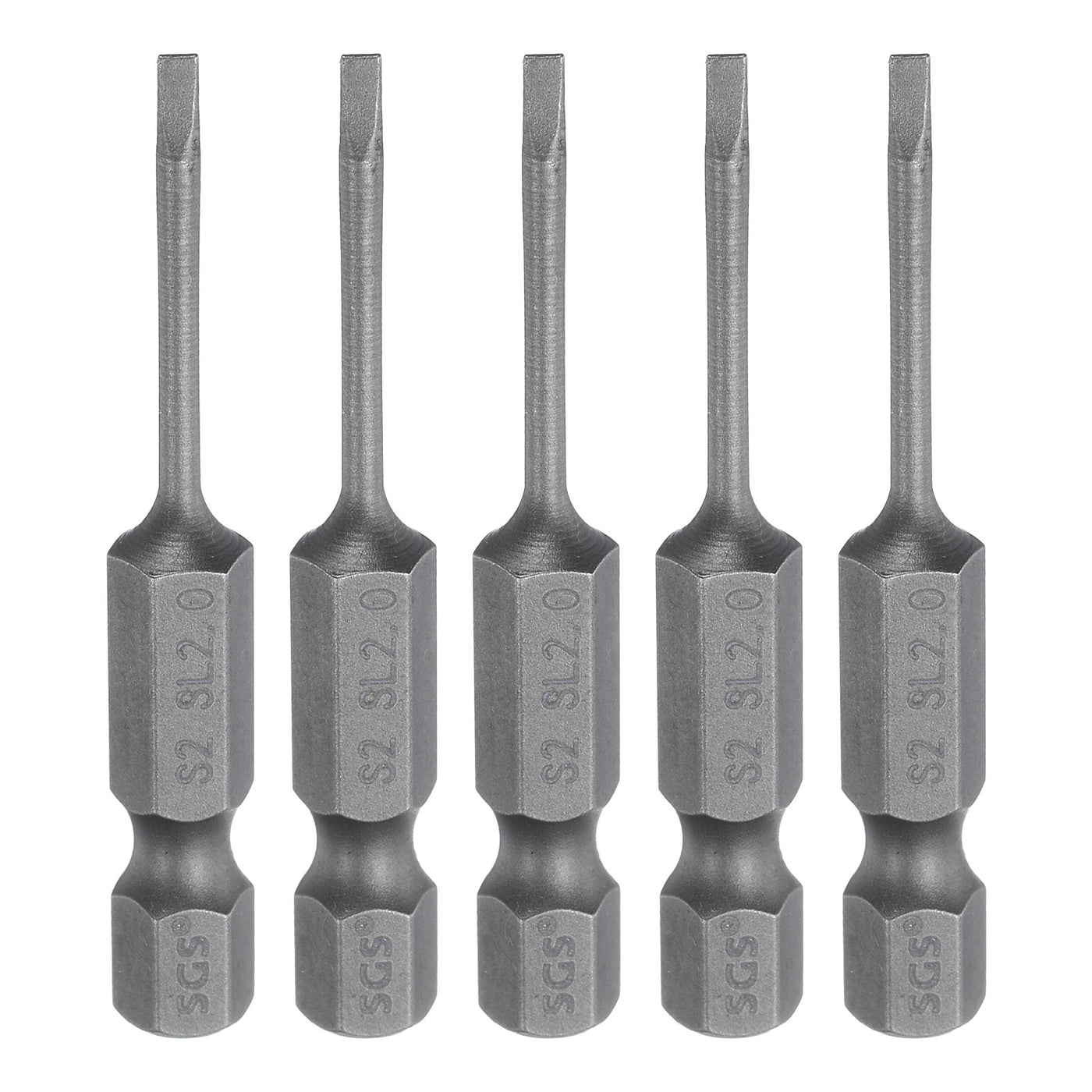 Harfington 5pcs SL2 Magnetic Slotted Screwdriver Bits 2mm Flat Head Screwdriver Bit 2"