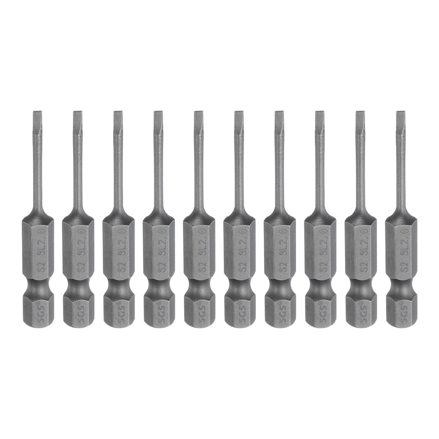 Harfington 10pcs SL2 Magnetic Slotted Screwdriver Bits 2mm Flat Head Screwdriver Bit 2"