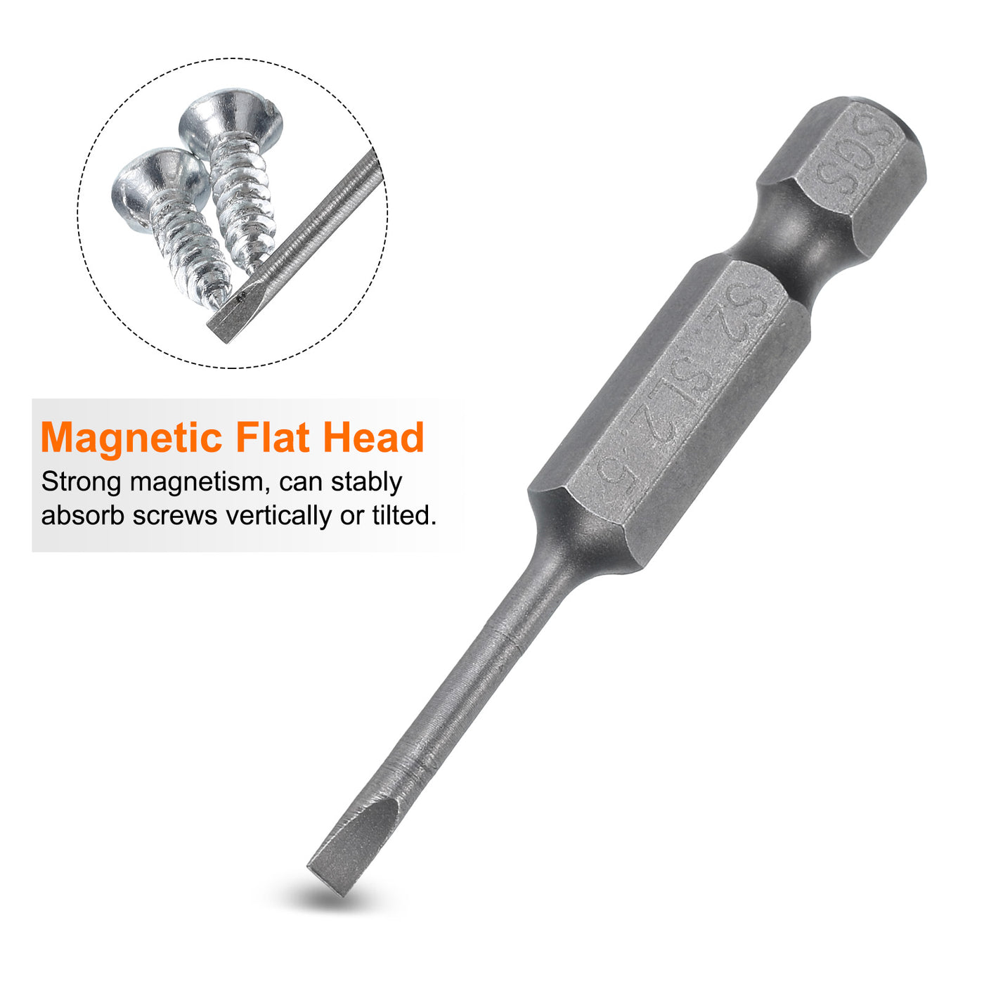 Harfington SL2.5 Magnetic Slotted Screwdriver Bits 2.5mm Flat Head Screwdriver Bit 2"