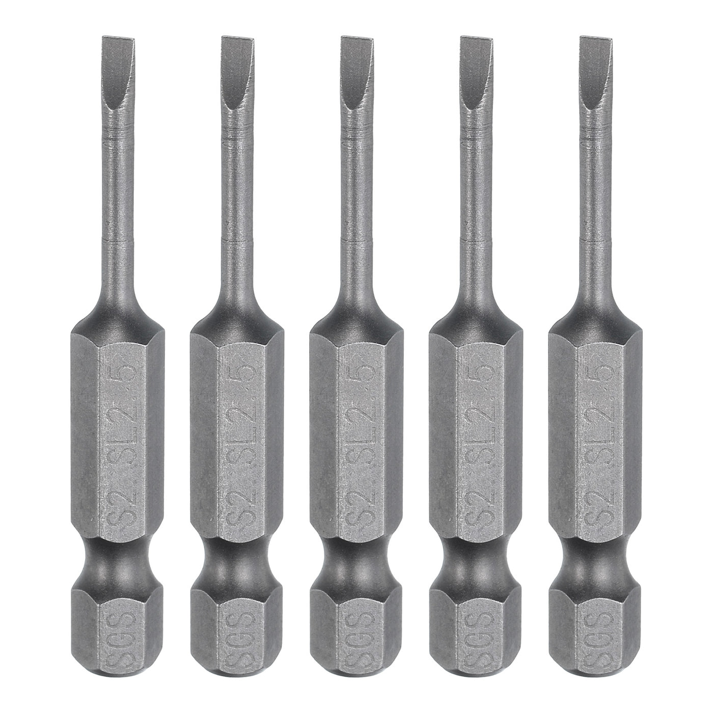 Harfington 5pcs SL2.5 Magnetic Slotted Screwdriver Bits 2.5mm Flat Head Screwdriver Bit 2"