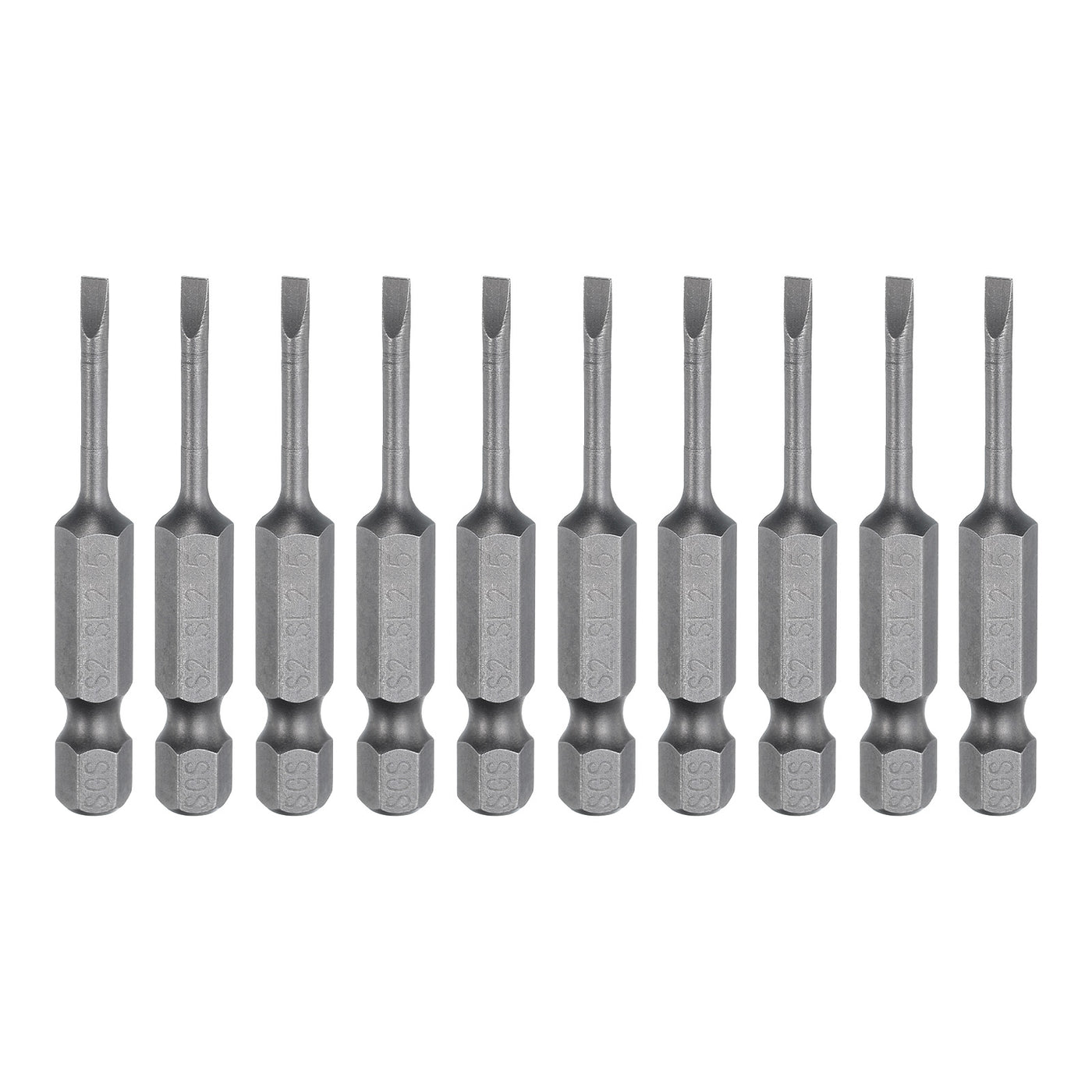 Harfington 10pcs SL2.5 Magnetic Slotted Screwdriver Bits 2.5mm Flat Head Screwdriver Bit 2"