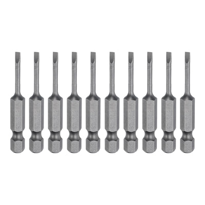 Harfington 10pcs SL2.5 Magnetic Slotted Screwdriver Bits 2.5mm Flat Head Screwdriver Bit 2"