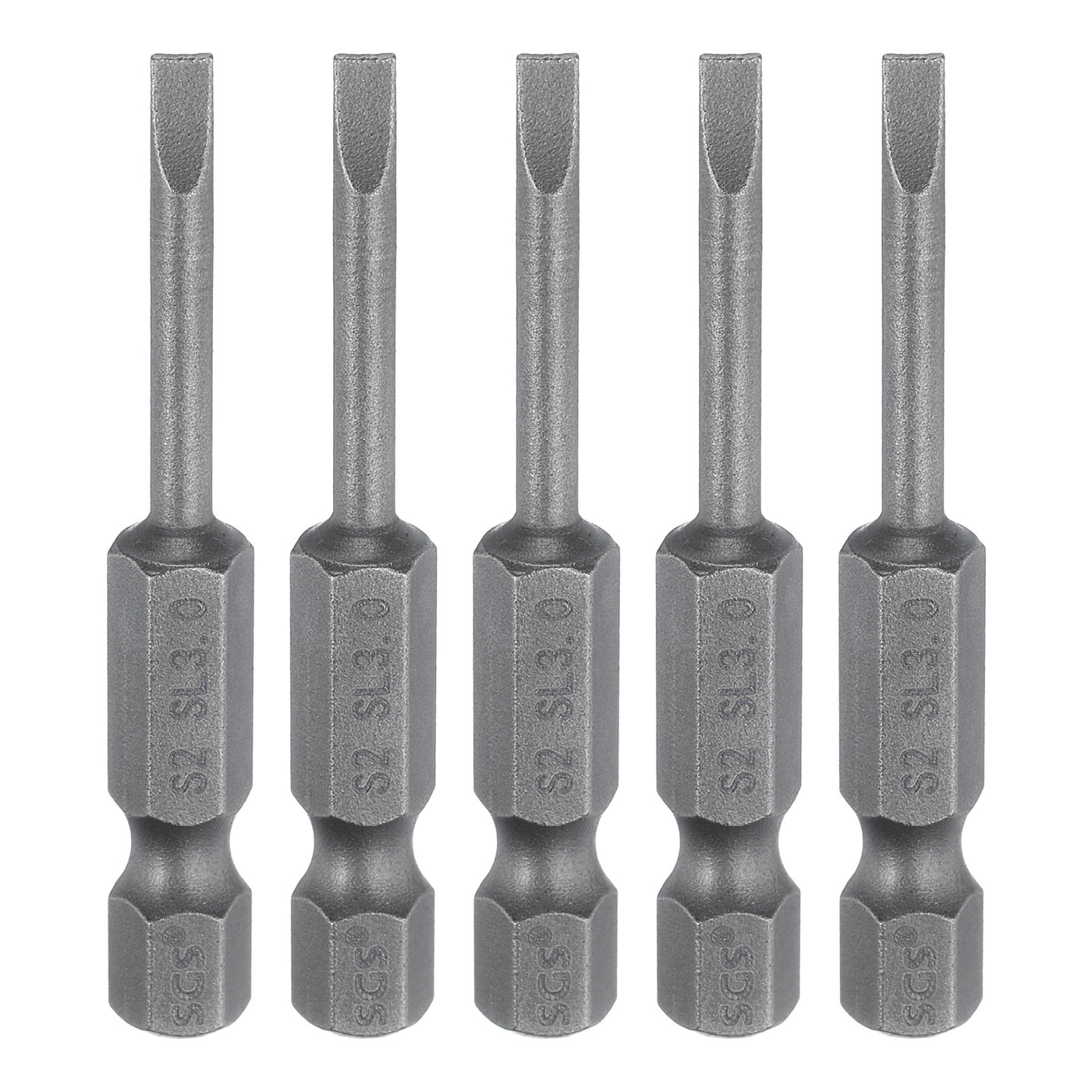 Harfington 5pcs SL3 Magnetic Slotted Screwdriver Bits 3mm Flat Head Screwdriver Bit 2"