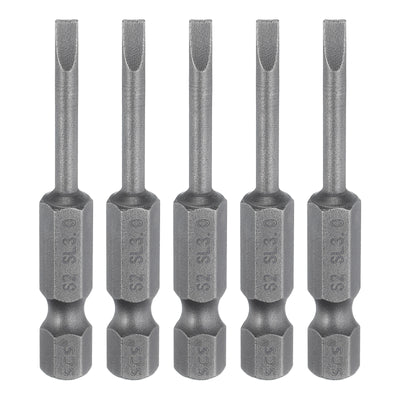 Harfington 5pcs SL3 Magnetic Slotted Screwdriver Bits 3mm Flat Head Screwdriver Bit 2"