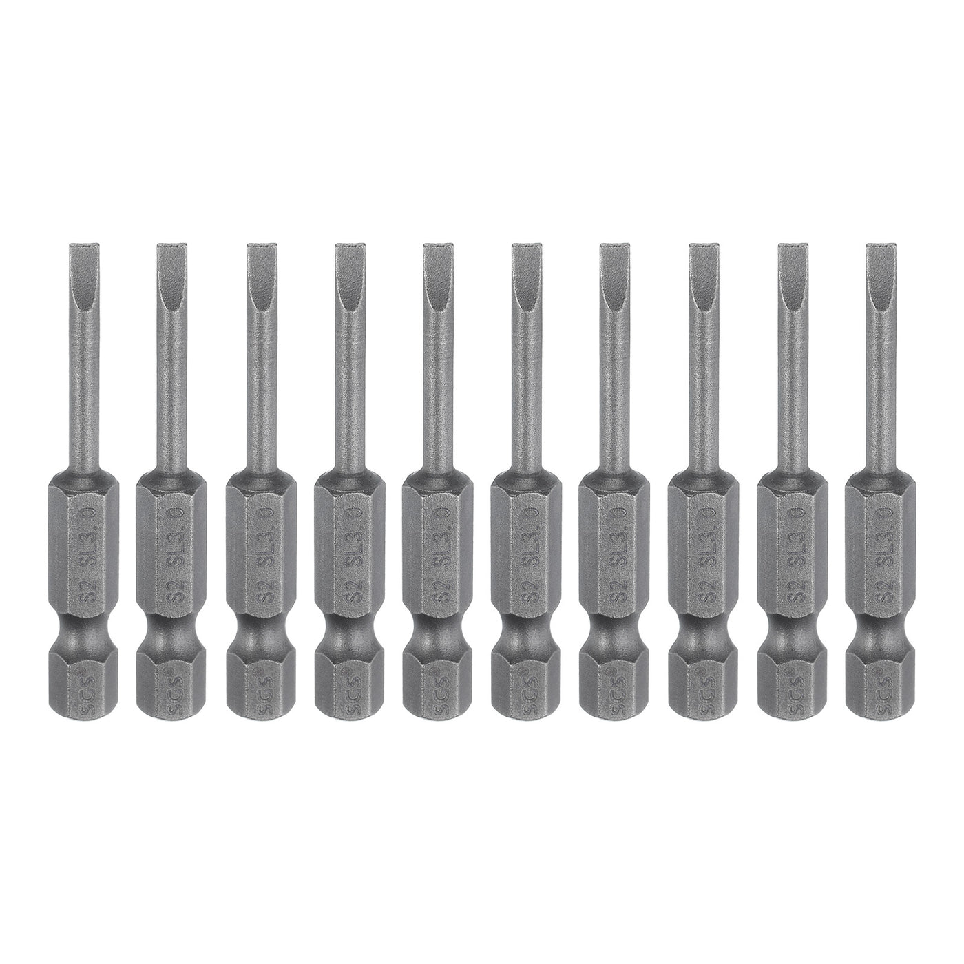 Harfington 10pcs SL3 Magnetic Slotted Screwdriver Bits 3mm Flat Head Screwdriver Bit 2"