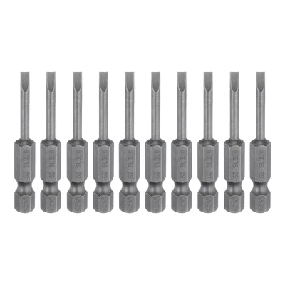 Harfington 10pcs SL3 Magnetic Slotted Screwdriver Bits 3mm Flat Head Screwdriver Bit 2"