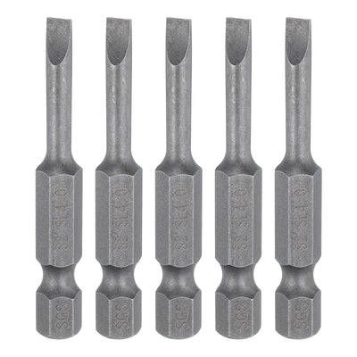 Harfington 5pcs SL4 Magnetic Slotted Screwdriver Bits 4mm Flat Head Screwdriver Bit 2"