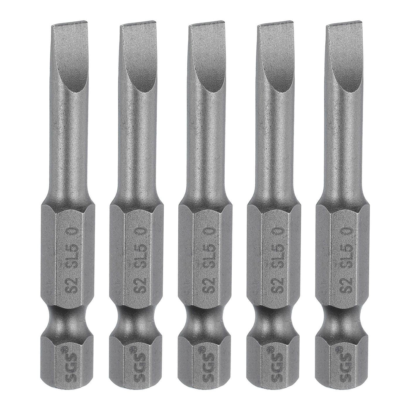 Harfington 5pcs SL5 Magnetic Slotted Screwdriver Bits 5mm Flat Head Screwdriver Bit 2"