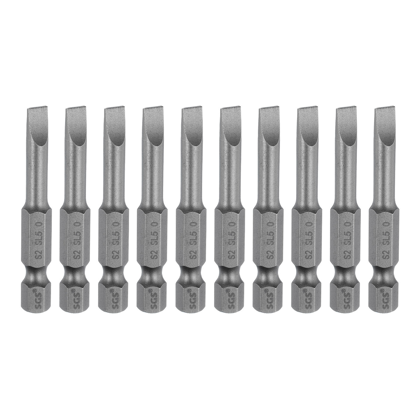 Harfington 10pcs SL5 Magnetic Slotted Screwdriver Bits 5mm Flat Head Screwdriver Bit 2"