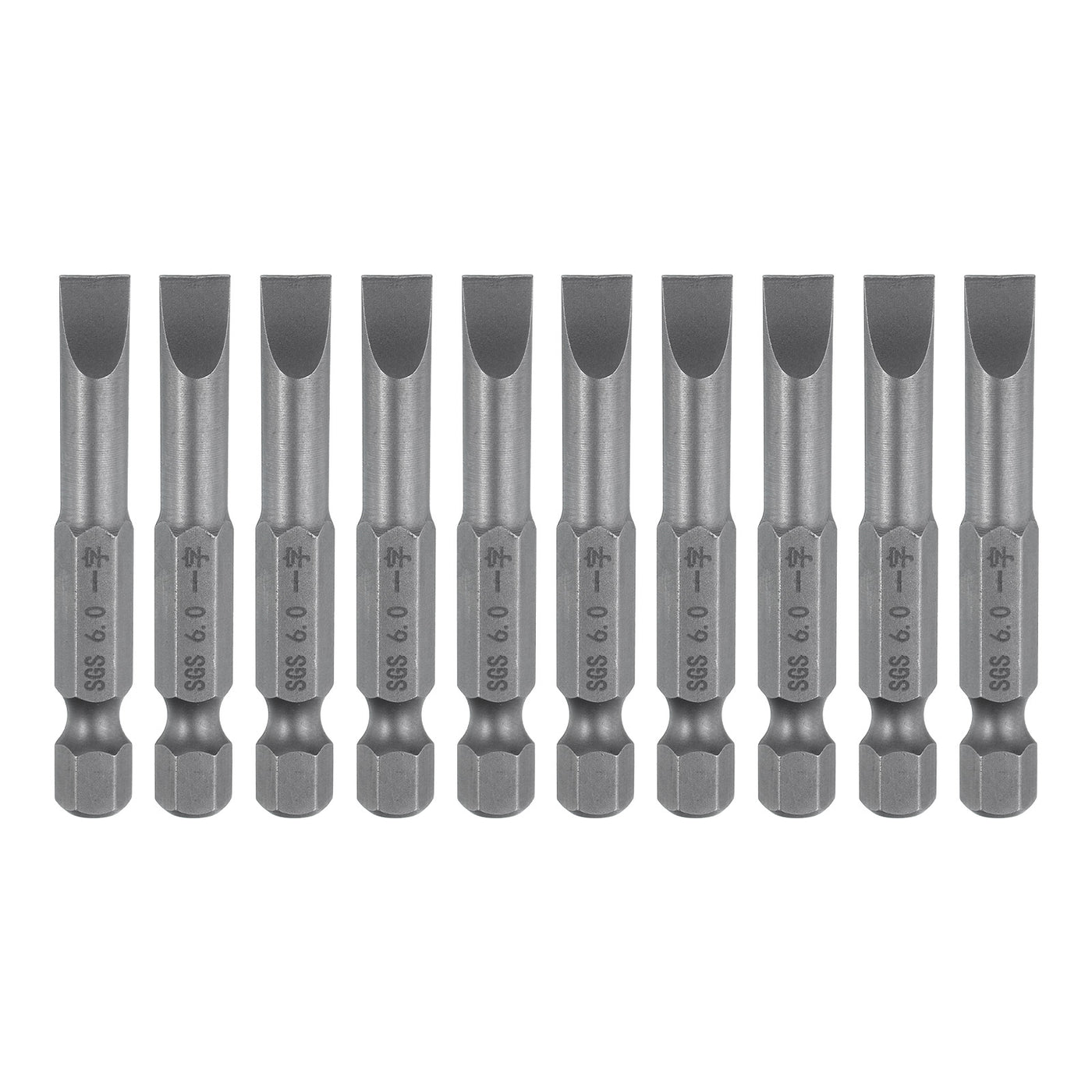 Harfington 10pcs SL6 Magnetic Slotted Screwdriver Bits 6mm Flat Head Screwdriver Bit 2"