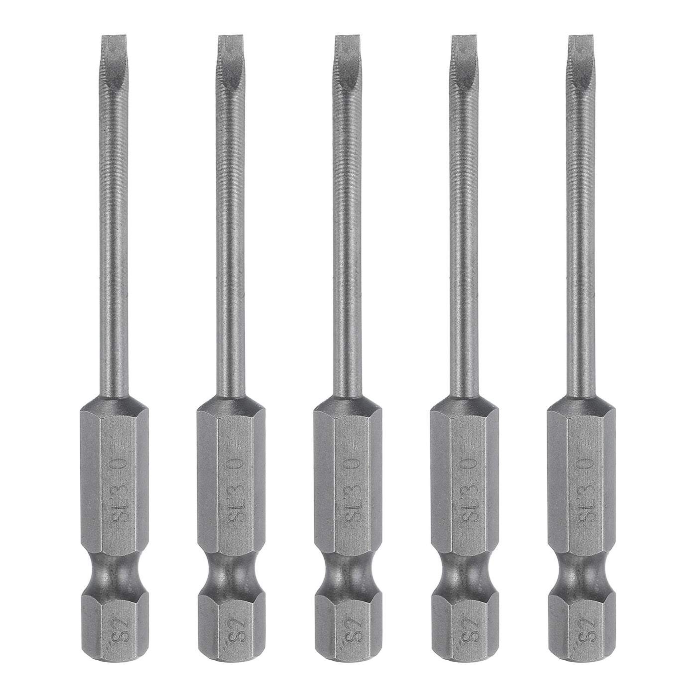 Harfington 5pcs SL3 Magnetic Slotted Screwdriver Bits 3mm Flat Head Screwdriver Bit 2.6"