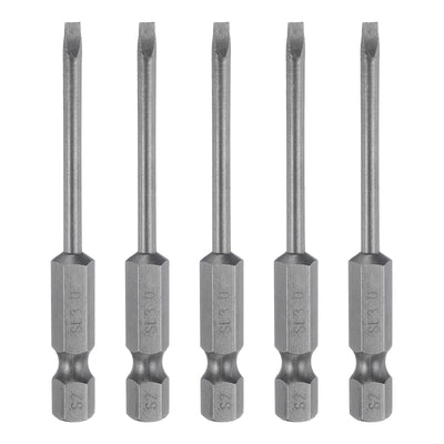 Harfington 5pcs SL3 Magnetic Slotted Screwdriver Bits 3mm Flat Head Screwdriver Bit 2.6"