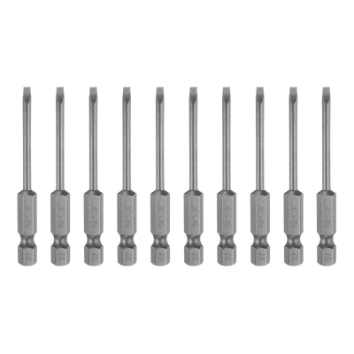 Harfington 10pcs SL3 Magnetic Slotted Screwdriver Bits 3mm Flat Head Screwdriver Bit 2.6"