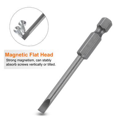 Harfington SL4 Magnetic Slotted Screwdriver Bits 4mm Flat Head Screwdriver Bit 2.6"