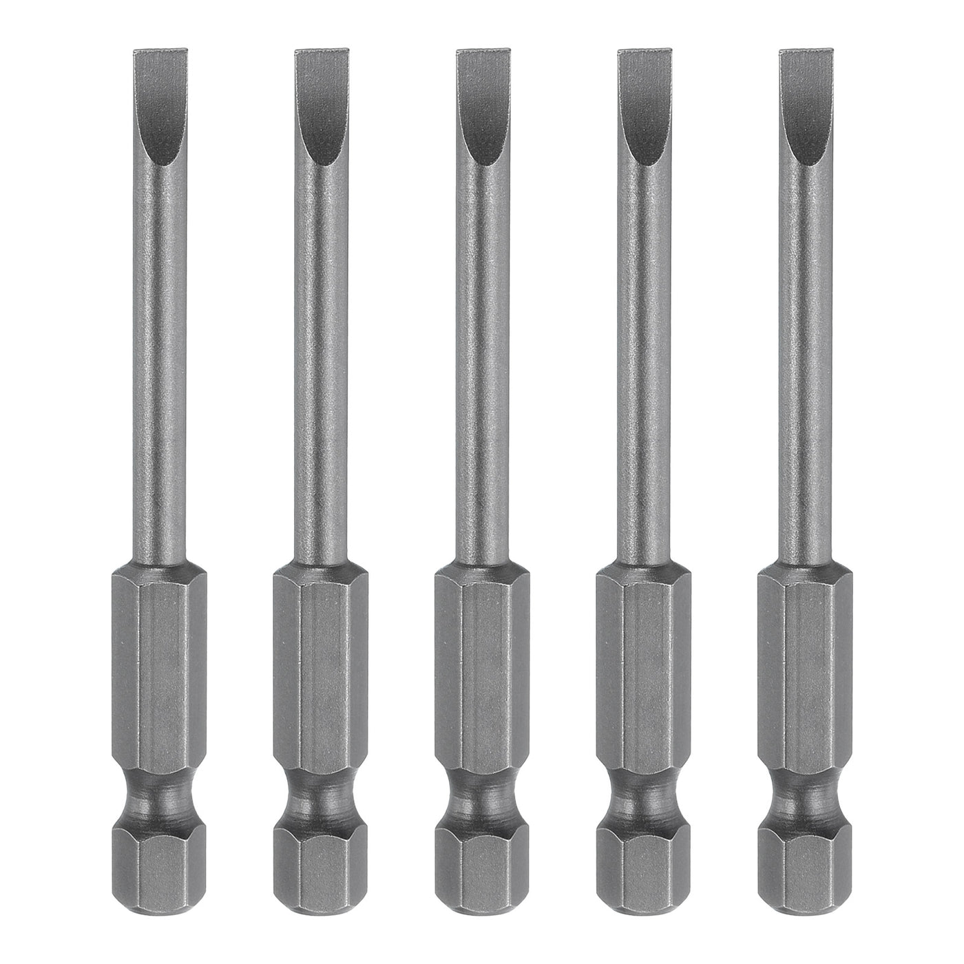 Harfington 5pcs SL4 Magnetic Slotted Screwdriver Bits 4mm Flat Head Screwdriver Bit 2.6"