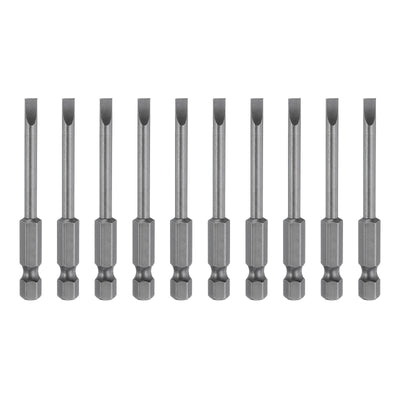 Harfington 10pcs SL4 Magnetic Slotted Screwdriver Bits 4mm Flat Head Screwdriver Bit 2.6"