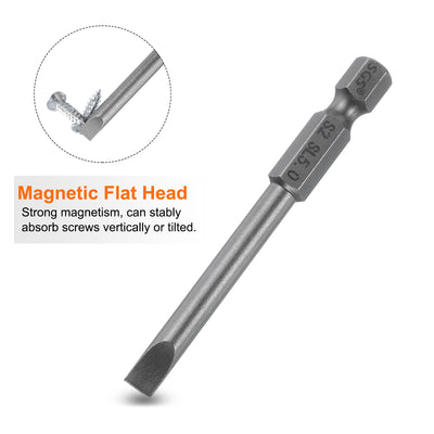 Harfington SL5 Magnetic Slotted Screwdriver Bits 5mm Flat Head Screwdriver Bit 2.6"