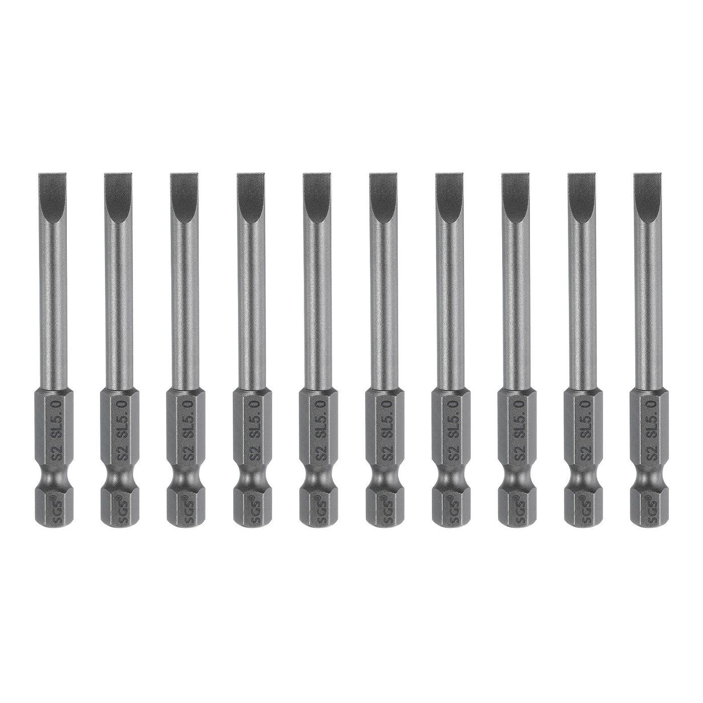 Harfington 10pcs SL5 Magnetic Slotted Screwdriver Bits 5mm Flat Head Screwdriver Bit 2.6"