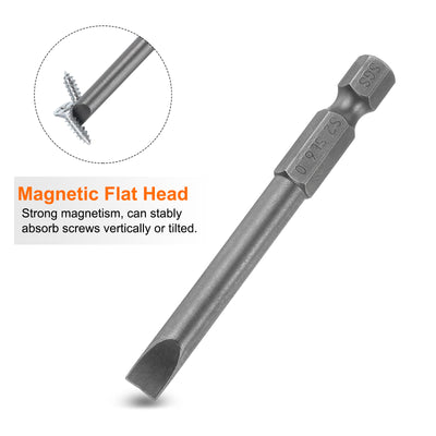 Harfington SL6 Magnetic Slotted Screwdriver Bits 6mm Flat Head Screwdriver Bit 2.6"