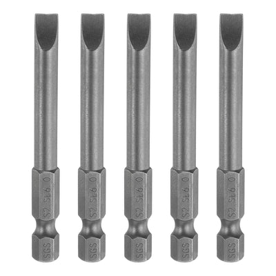 Harfington 5pcs SL6 Magnetic Slotted Screwdriver Bits 6mm Flat Head Screwdriver Bit 2.6"