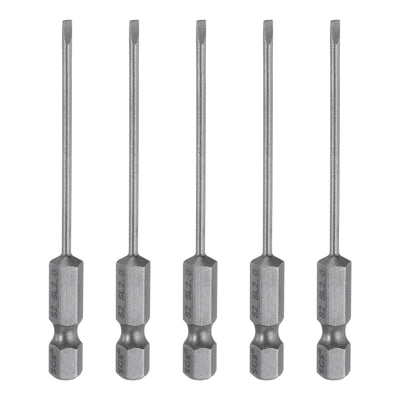 Harfington 5pcs SL2 Magnetic Slotted Screwdriver Bits 2mm Flat Head Screwdriver Bit 3"