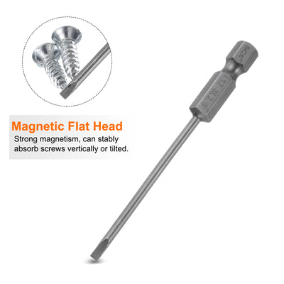 Harfington SL2.5 Magnetic Slotted Screwdriver Bits 2.5mm Flat Head Screwdriver Bit 3"