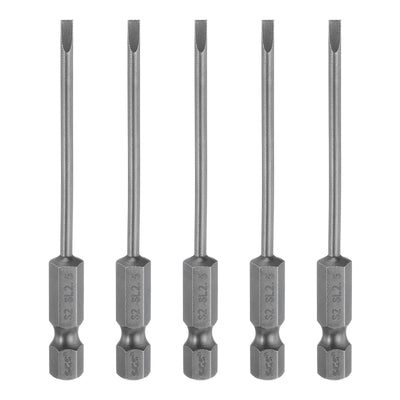 Harfington 5pcs SL2.5 Magnetic Slotted Screwdriver Bits 2.5mm Flat Head Screwdriver Bit 3"