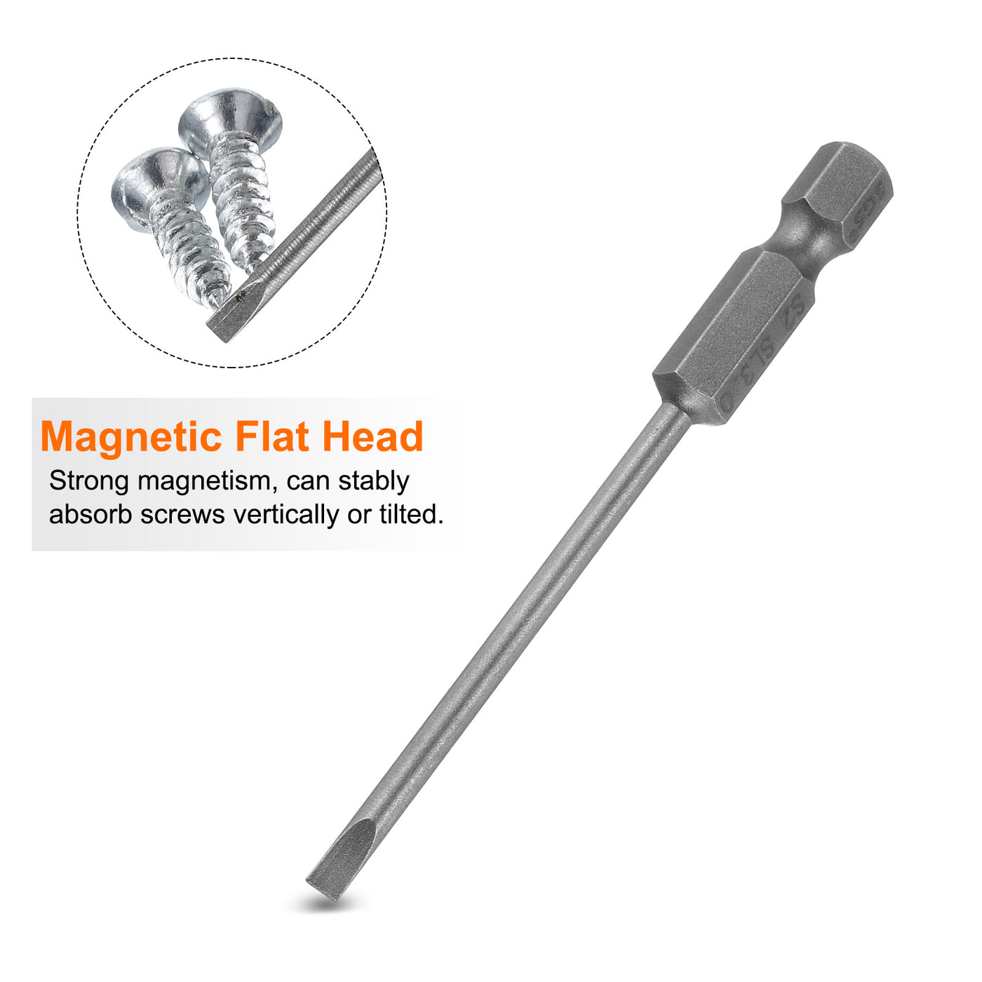 Harfington SL3 Magnetic Slotted Screwdriver Bits 3mm Flat Head Screwdriver Bit 3"