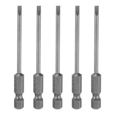 Harfington 5pcs SL3 Magnetic Slotted Screwdriver Bits 3mm Flat Head Screwdriver Bit 3"